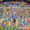 Artwork from worlds largest canvas painting