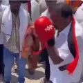 DMK candidate KP Shankar boxing in his election campaign