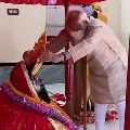 Modi offers prayers at Jeshoreshwari Kali Temple in Ishwaripur