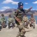 Indian Army jawans dance at the Pangong Tso lake in viral video