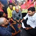 Nara Lokesh handed over cash cheque to a party worker family