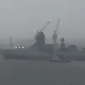 two heavy Barges drifted into sea as its anchors went off due to heavy tides of tauktae