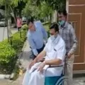 Raghurama Raju goes to Rajnath residence in wheelchair