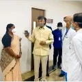 Chnadrababu visits AIG and consoles MLA Seethakka mother