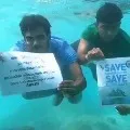 Lakshadweep Protests At Homes On Beaches and Under Sea