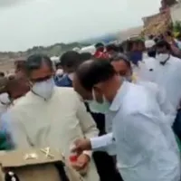 nv ramana visits yadadri
