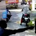 Huge flames as people tried to sanitise a running bike