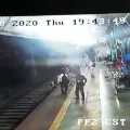 Railway police saves a woman life after she fell down on track
