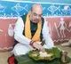 Amit Shah Meals inTribal BJP Worker