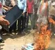 Agra people setting fire to China products