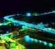 Night vision drone view of Kanakadurga Flyover in Vijayawada