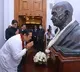 Sri Lankan prime minister Mahinda Rajapaksa pays tributes to Mahatma Gandhi on his birth anniversary