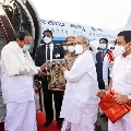Venkaiah Naidu arrives Vijayawada