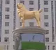 Goleden statue for rare Alabai breed dog in Turkmenistan
