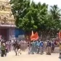 VHP and Bhajrangdal protests AP Ministers at Antarvedi