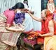 Vijayasai Reddy and his wife gets blessings from Swami Swaroopananda