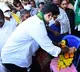 Lokesh visits farmer Krishnamraju family