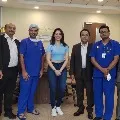 Tamannaah meets Hyderabad Continental Hospital staff