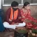 Niharika and Chaitanya offers special prayers at Annavaram shrine
