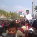 Volunteers agitation at Vijayawada MIuncipal Corporation office