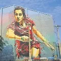 PV Sindhu 40 Feet Painging on Sports Stadium