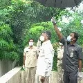 Chandrababu hoisted national flag at his residence in Independence Day