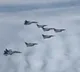 Five Rafales escorted by 02 SU30 MKIs as they enter the Indian air space