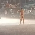 Police constable did his job despite a heavy rain