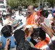 BJP cadre shouts Baharat Mata ki Jai slogans  at Charminar