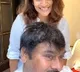 Susmitha cuts hair to his father Chiranjeevi