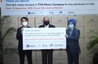 South Korea donates One lakh masks to TVS Motor Company