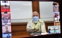 PM Narendra Modi holds a video conference with the Chief Secretaries of all states
