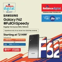 Samsung Galaxy F62 to launch offline at Reliance Digital and My Jio stores