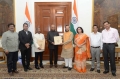 Prakash Javadekar presents Gandhi Albums to President of India