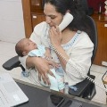 Month Old Baby In Arms Andhra Pradesh IAS Officer Back At Work