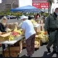 American jobless people waiting for food packets