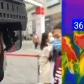 police officers in china wear smart helmets to fight Corona virus