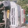 Ambulance carrying corona patients met with accident in Guntur