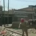 A clash broke out between Police a group of people in the city today