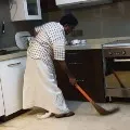 Congress leader Ponnala laxmaiah cleans his home