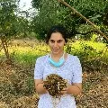 Mega daughter in law at farm house and poses with gobar