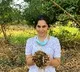 Mega daughter in law at farm house and poses with gobar