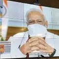 PM Narendra Modi uses homemade face mask during CMs meeting on Covid19