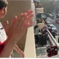 People appreciates emergency staff with clapping