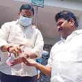 Danam Offers Sanitiser to Talasani