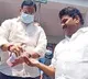 Danam Offers Sanitiser to Talasani