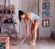 Katrina Kaif  was cleaning the floor with a broom during quarantine