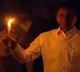 CM KCR appears with a candle at Pragathi Bhavan